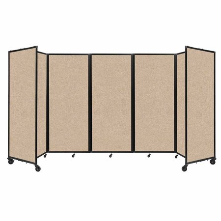 VERSARE Room Divider 360 Folding Portable Partition 14' x 6'10" Beige Fabric 1182501